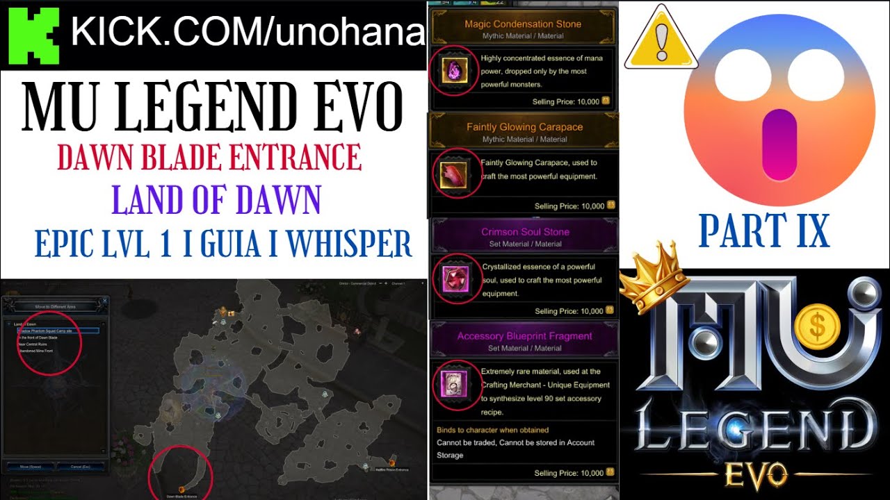 MU LEGEND EVO I LAND OF DAWN I DAWN BLADE ENTRANCE I EPIC 1 I GUIA ESPAÑOL I UNOHANA_