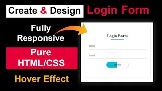 Lesson 49 Design Login Form With Hover Effects Create Pure Form Source Code Available