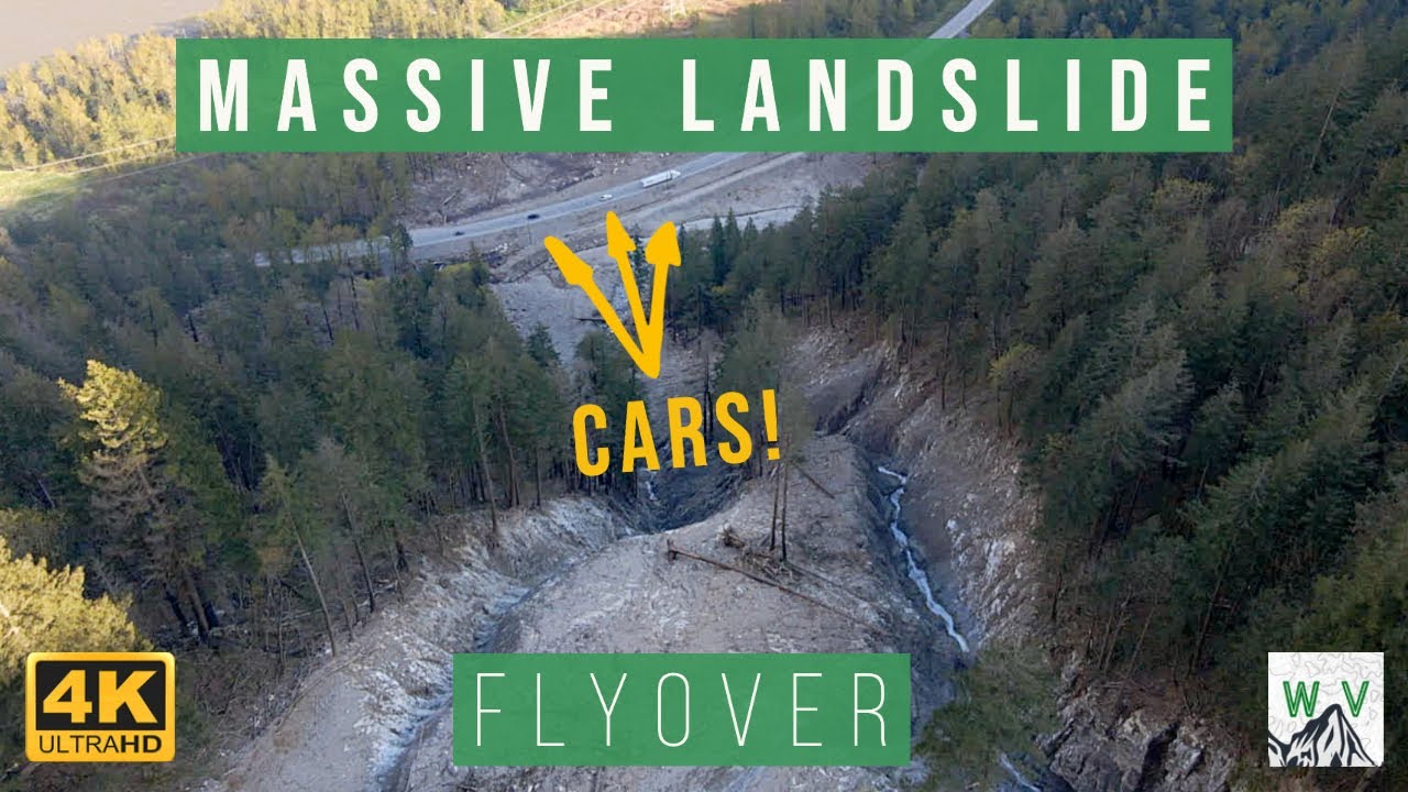 The Landslide That Trapped Motorists in BC - November 2021 | Drone Flight On Slide Path