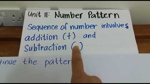 Maths Grade 3 - Number Pattern involving subtraction and addition