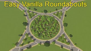 3 Simple & Easy VANILLA roundabout Designs l Cities: Skylines