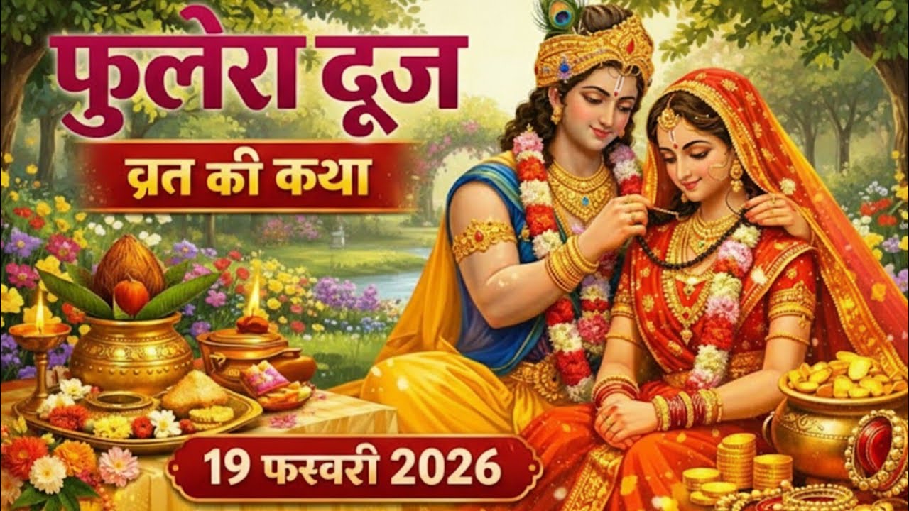 आज सुने फुलेरा दूज की कथा 19 फरवरी 2026 phulera dooj vrat katha | phulera dooj ki katha today