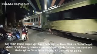 Kereta Api Dhoho Subuh Membawa Gerbong Luar Dinas Ex Gajayana Ex Dhoho Karena Benjol Roda.