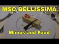 MSC BELLISSIMA Main dining room Menus and Food