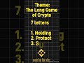 Theme: The Long Game of Crypto | Binance WOTD (13th-19th Jan) – 3, 4, 5, 6, 7, 8 Letter Words