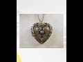 Angel Wing Music Box Locket with Amethyst.