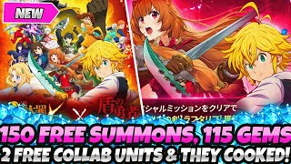 *BREAKING NEWS* MASSIVE COLLAB BUFFS! 2 FREE SHIELD HERO UNITS, 150+ SUMMONS, 115+ GEMS! THEY COOKED