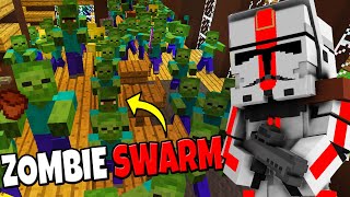 Clone Squad Swarmed by ZOMBIE HORDE!  Minecraft: Star Wars Mod Battle Simulator