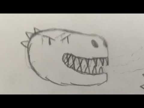 Godzilla becoming canny my big brother’s drawing version no color