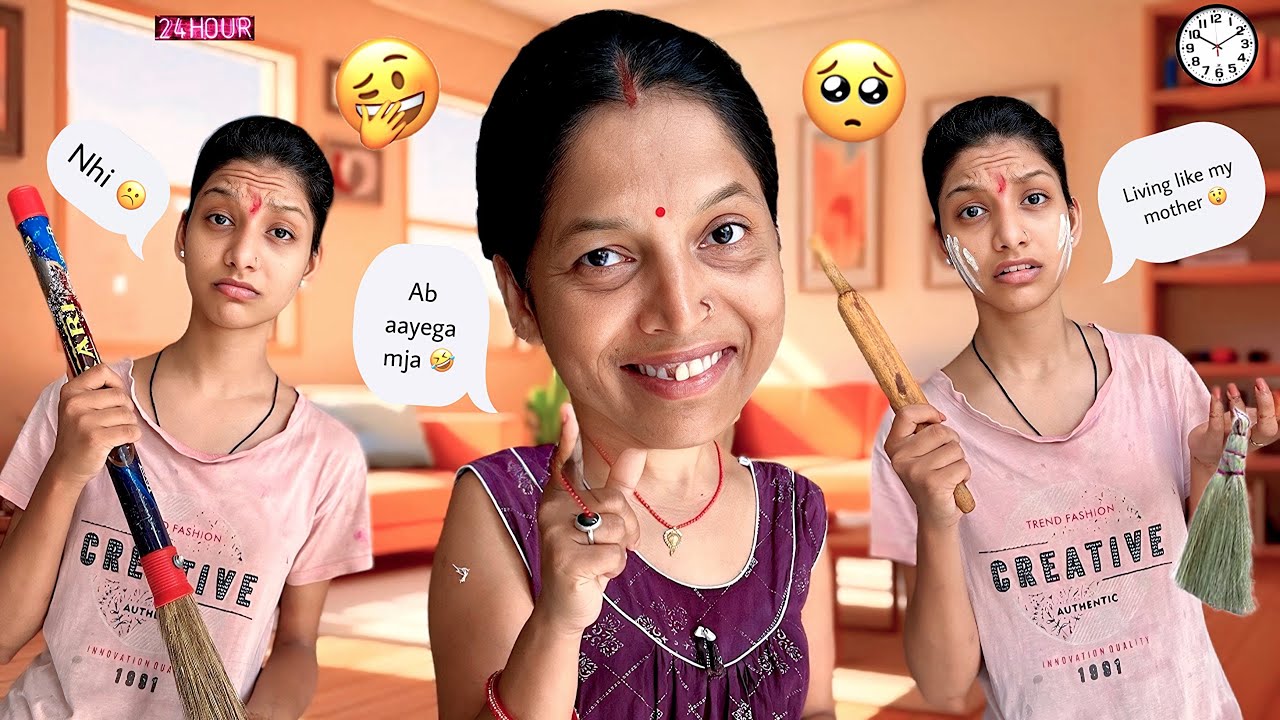Living like my mother for 24 hours 😲 bhut kam krwaya mummy ne 🥺vlog 