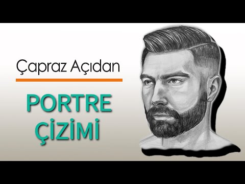 Çapraz Açıdan Portre Çizimi, Karakalem, Basit Çizim, Basit Portre