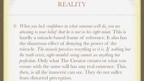 2 2 The Innocent Perception: Miracles As True Perception - A Course in Miracles