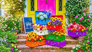 Creative DIY Flower Garden Ideas Anyone Can Try🌷 Turn Old Suitcases Into a Beautiful Garden Paradise