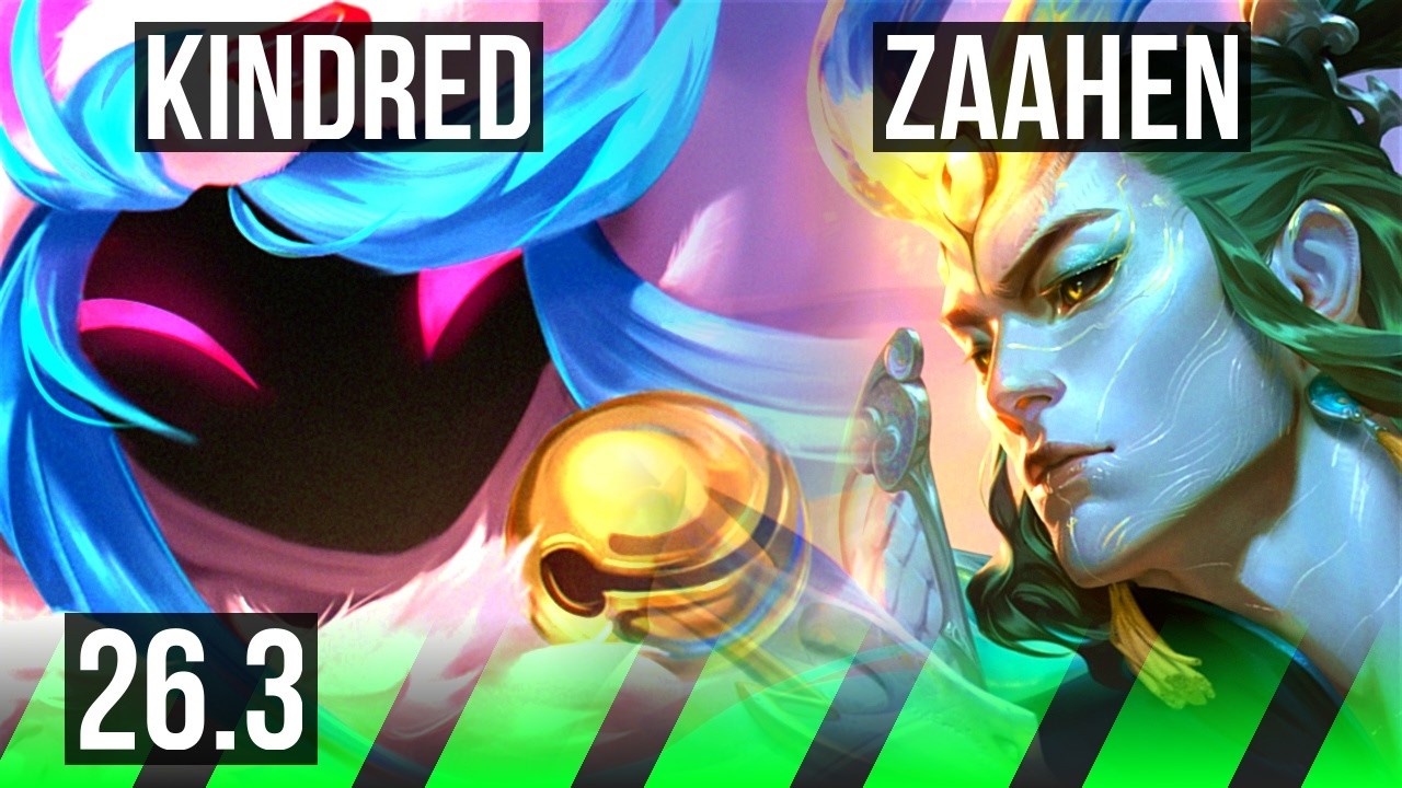 KINDRED vs ZAAHEN (JGL) | Good KDA: 12/1/5 | EUW Master | 26.3
