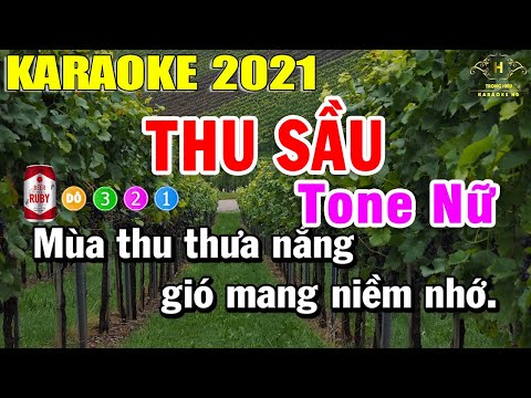 Thu Sầu Karaoke Tone Nữ Nhạc Sống 2021 | Trọng Hiếu