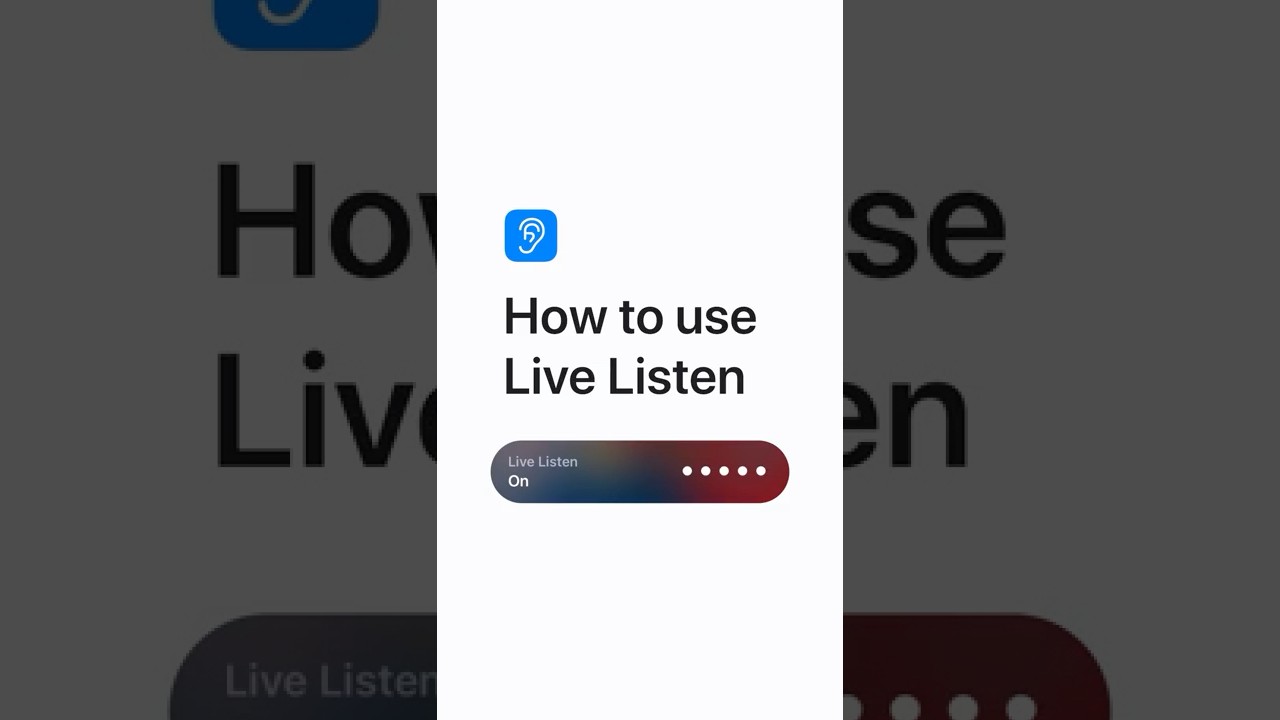 fyrretræ Paradis lidelse How to use Live Listen — Apple Support - YouTube