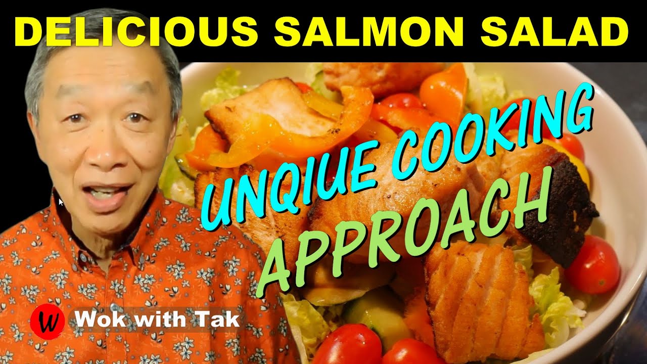A perfect way to cook SALMON in a wok to make a delicious salmon salad
