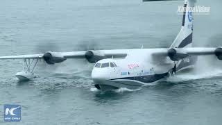 Aerial view: China's AG600 amphibious aircraft makes maiden flight from water screenshot 4