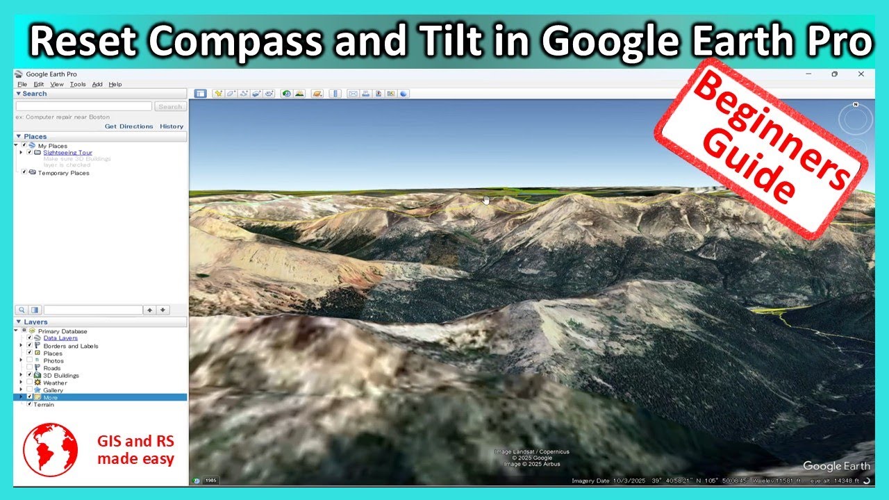 Google Earth Pro Beginners Tutorial: Reset Compass and Tilt - YouTube