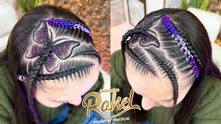 Peinado Infantil/ Mariposa Delineada Con Encintado/ Peinados Rakel