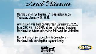 Obits for January 27, 2025