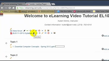 Using Drag and Drop to Upload Course Resources in Moodle™ Software Platform