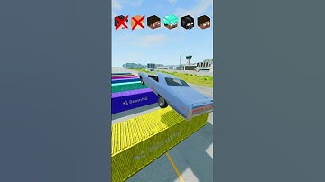 NOOB vs Girl vs PRO vs HACKER vs HEROBRINE Car Jump Challenge In BeamNG Drive
