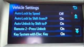 Toyota Display Audio with Navigation and Entune - Customizing Vehicle Settings