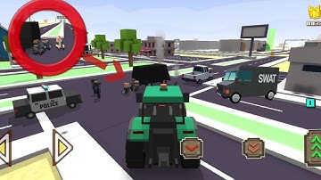Help the police to catch the bad guys - Blocky Farming and Racing Simulator | game play