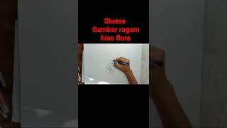 Sketsa Gambar ragam hias flora
