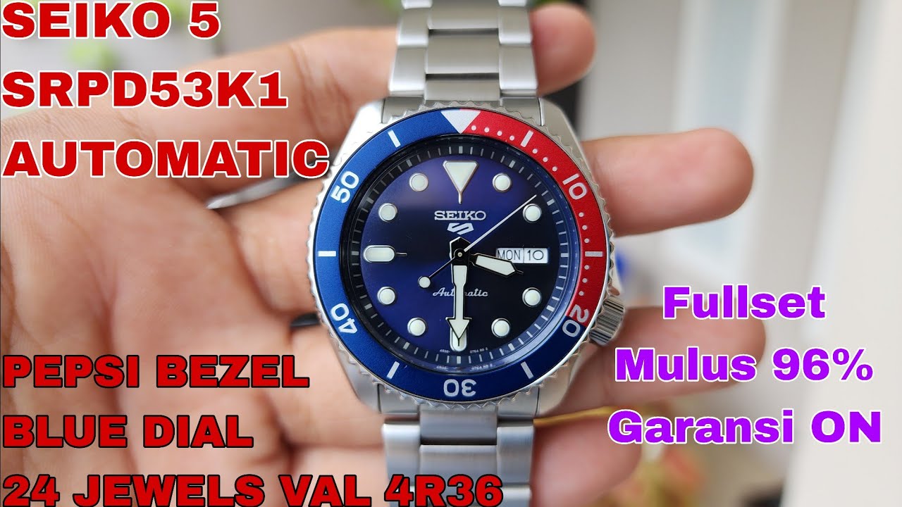 GARANSI YouTube PEPSI - 5 FULLSET IG BLUE DIAL MULUS LakoneWatch AUTOMATIC SEIKO SRPD53K1 FOLLOW PANJANG SOLD