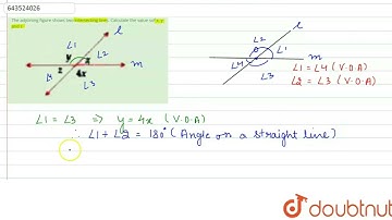 The adjoining figure shows two intersecting lines. Calculate the value sof x, y and z  | 6 | ANG...