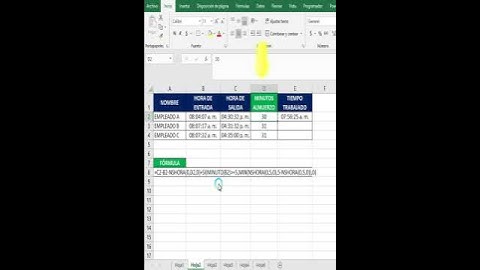 Cálculo de horario de trabajo con 30 minutos de almuerzo #shorts #excel #exceltips  #excelblue