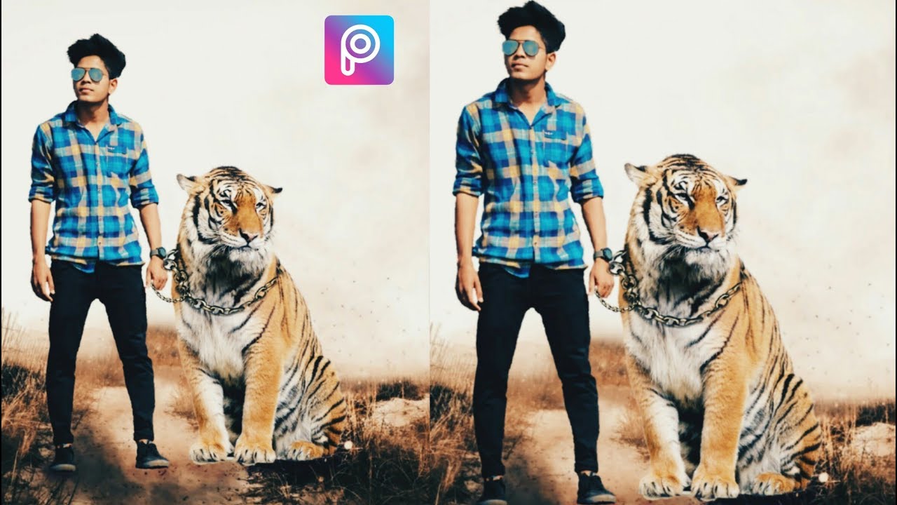 Tiger photo editing | tiger+boy photo editing in picsart