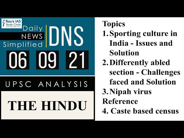 THE HINDU Analysis, 6 September, 2021 (Daily Current Affairs for UPSC IAS) – DNS class=