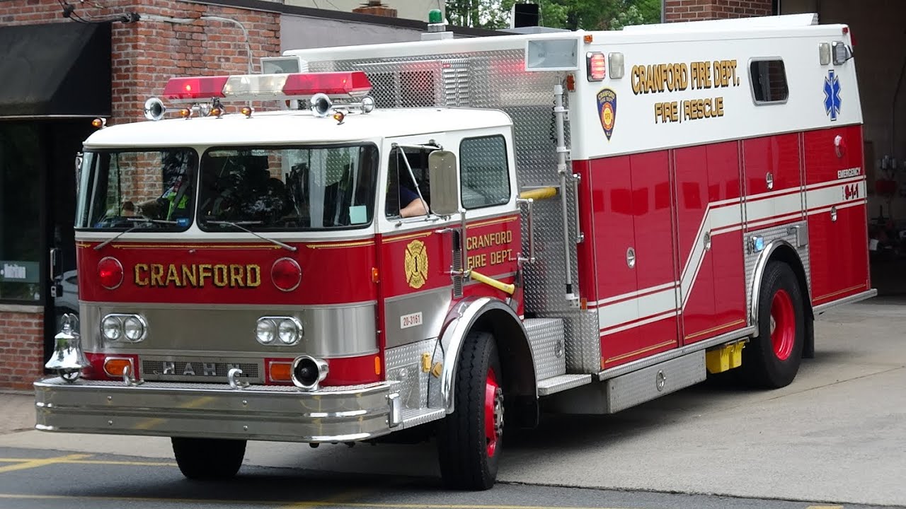 **1980 HAHN** Cranford FD Engine 2 & Rescue 1 Responding - YouTube