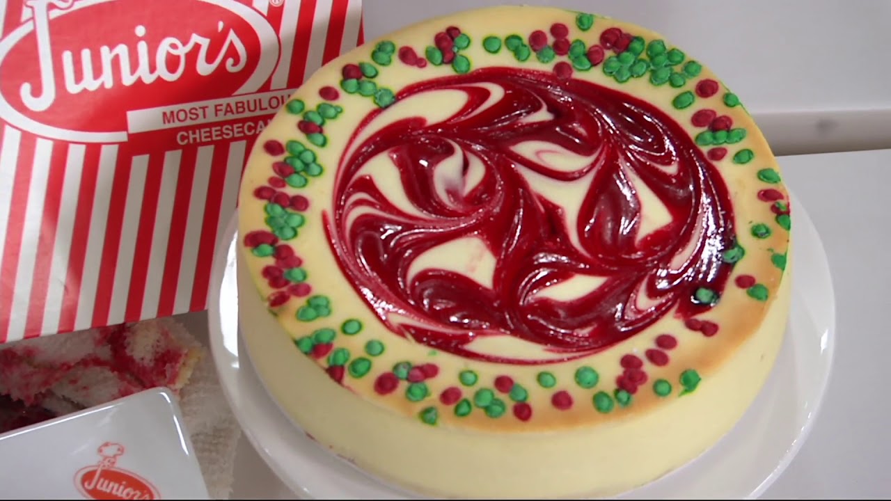 Junior's 3lb Christmas Swirl Cheesecake on QVC YouTube