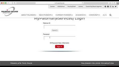 Log into MyPalomar