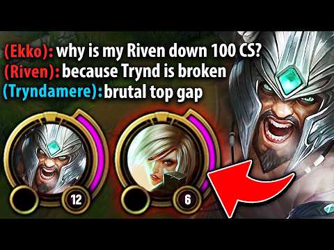 The Story of how I got up 100 CS and 6 levels on this Riven... (BRUTAL TOP GAP)