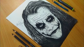 #kodikalaikoodam Heath ledger charcoal Pencil Drawing| joker Drawing| the dark knight movie Drawing