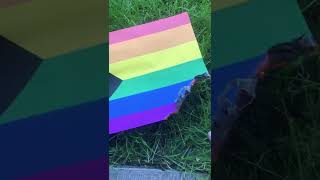 Burning the pride flag 🤢