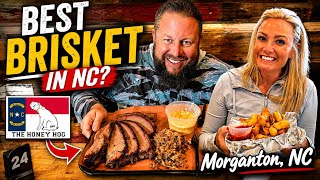 The Honey Hog Restaurant in Morganton, North Carolina on Opening Day! Brisket, Pork BBQ & Cheese! 