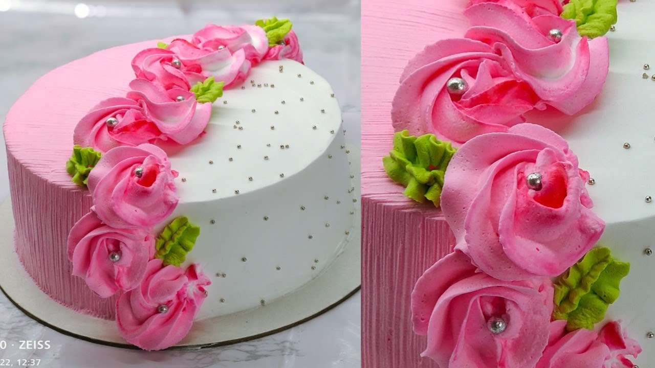 Cake Decorating Ideas || Cake Decoration || White Forest Cake decoration || Round Cake Decoration ||