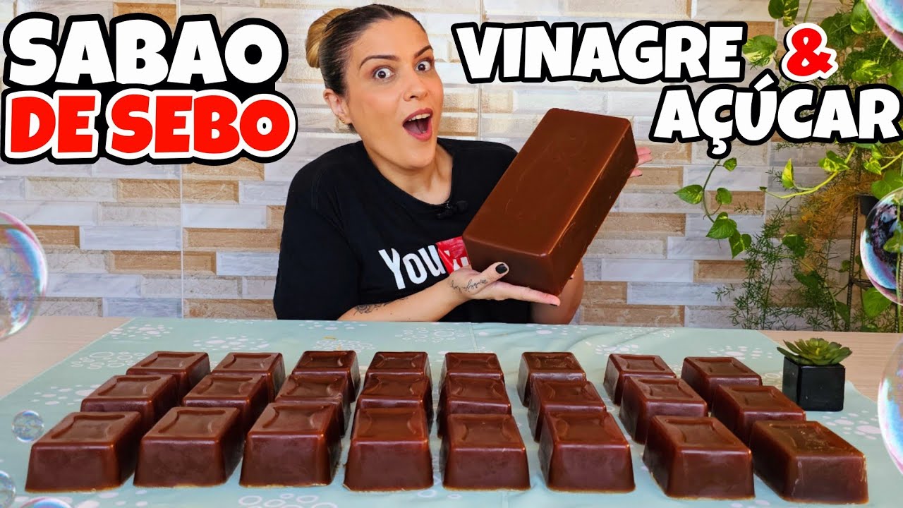 SABÃO CASEIRO DE SEBO COM ÓLEO VINAGRE E AÇÚCAR!😱😍🎉