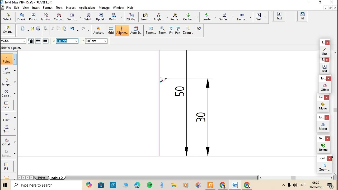 projection of point in 2nd quadrant