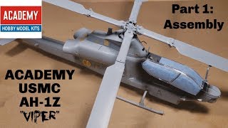BUILDING the Academy Model AH-1Z 1:35th model helicopter &quot;SHARK MOUTH&quot;