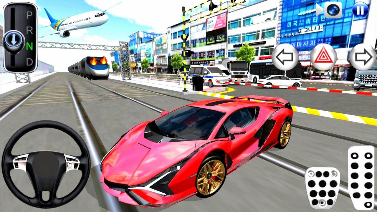 New High Speed Red Car Vs Bullet Train | 3D Driving Class | Best 3D Game - Android Gameplay - 2025