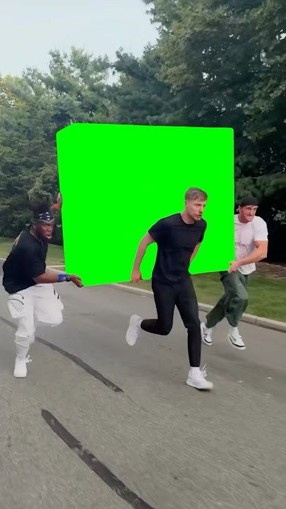 MrBeast, Logan Paul, and KSI running with the LUNCHLY Box meme - Green Screen
