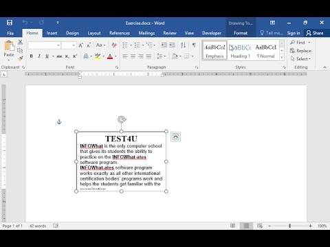 Apply 7,92" height and 4,22" width on the text box appearing under the title TEST4U. Then, apply...