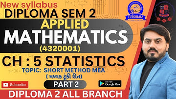 STATISTICS SEM 2 APPLIED MATHEMATICS || PART 2 || CH 5 STATISTIC SEM 2 MATHEMATICS MIMP EXAMPLE#gtu